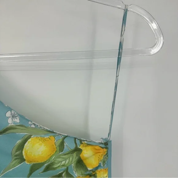 Vtg 2000s Blumarine Silk Dress Light Blue Floral Lemon Print IT 40 | C449 - Picture 5 of 12